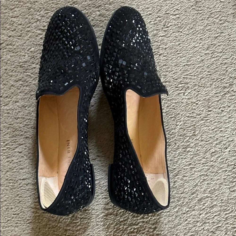 Gianni Bini Black Sequin Embellished Slip-On Flats - Picture 2 of 3